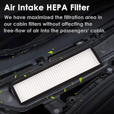 2PCS Air Intake Grille Cover + Air Intake HEPA Filter Compatible with Tesla Model 3 2023 2022 2021 Air Inlet Vent Covers A/C Internal Filter Vehicle Replacement External Accessories in Saudi Arabia