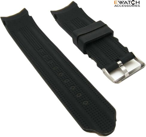g24 24mm Black Silicone Rubber Curved End Dive Watch Band Strap in Saudi Arabia