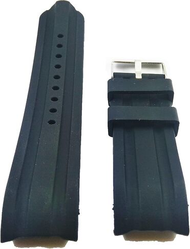 g24 24mm Black Silicone Rubber Curved End Dive Watch Band Strap in Saudi Arabia