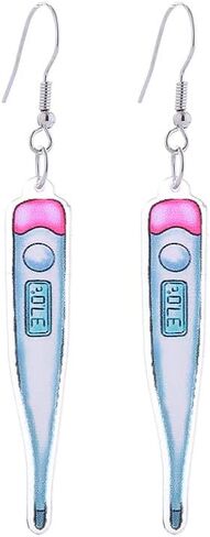 International Nurse Day Earrings for Women Girls Funny Creative Acrylic Capsule Pills Medical Stethoscope Thermometer Needle Dangle Drop Earrings Lightweight Pink Nurse Uniform Medical Heart Nurse Earrings Appreciation Nurse Gifts in Saudi Arabia