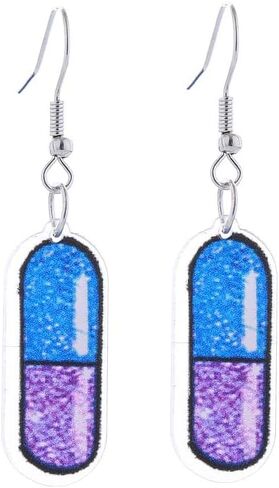 International Nurse Day Earrings for Women Girls Funny Creative Acrylic Capsule Pills Medical Stethoscope Thermometer Needle Dangle Drop Earrings Lightweight Pink Nurse Uniform Medical Heart Nurse Earrings Appreciation Nurse Gifts in Saudi Arabia