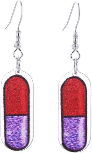 International Nurse Day Earrings for Women Girls Funny Creative Acrylic Capsule Pills Medical Stethoscope Thermometer Needle Dangle Drop Earrings Lightweight Pink Nurse Uniform Medical Heart Nurse Earrings Appreciation Nurse Gifts in Saudi Arabia