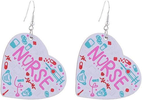 International Nurse Day Earrings for Women Girls Funny Creative Acrylic Capsule Pills Medical Stethoscope Thermometer Needle Dangle Drop Earrings Lightweight Pink Nurse Uniform Medical Heart Nurse Earrings Appreciation Nurse Gifts in Saudi Arabia