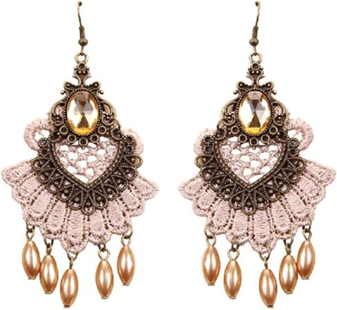 هالوين القوطية الدانتيل استرخى أقراط خمر الأحمر حجر الراين الدمعة الثريا استرخى أقراط الهالوين الأسود الدانتيل الأحمر الزهور استرخى أقراط هالوين تأثيري أقراط مجوهرات in Kuwait