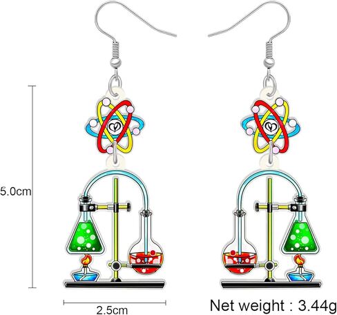 Acrylic Subject Earrings Dangle Back to School Jewelry Funny Physics Chemistry Astronomy Gifts for Teachers Women Girls in Saudi Arabia