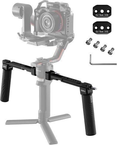 SIRUI Dual Handgrip for DJI RS 4/RS 4Pro/RS 3/RS 3 Pro/RS 2/RSC 2/Ronin-S/Ronin-SC, Gimbal Handle for Ronin Series with NATO Rails, Cold Shoe, 1/4" & 3/8" Threads, AM-DSH in Saudi Arabia
