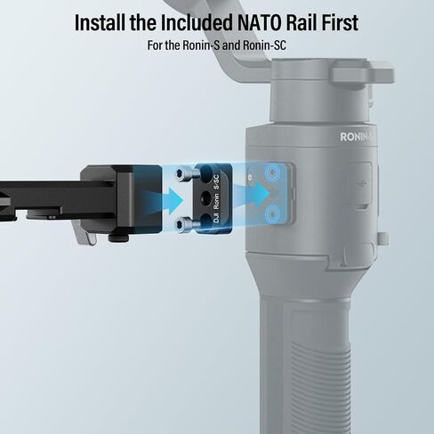 SIRUI Dual Handgrip for DJI RS 4/RS 4Pro/RS 3/RS 3 Pro/RS 2/RSC 2/Ronin-S/Ronin-SC, Gimbal Handle for Ronin Series with NATO Rails, Cold Shoe, 1/4" & 3/8" Threads, AM-DSH in Saudi Arabia