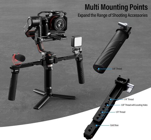 SIRUI Dual Handgrip for DJI RS 4/RS 4Pro/RS 3/RS 3 Pro/RS 2/RSC 2/Ronin-S/Ronin-SC, Gimbal Handle for Ronin Series with NATO Rails, Cold Shoe, 1/4" & 3/8" Threads, AM-DSH in Saudi Arabia