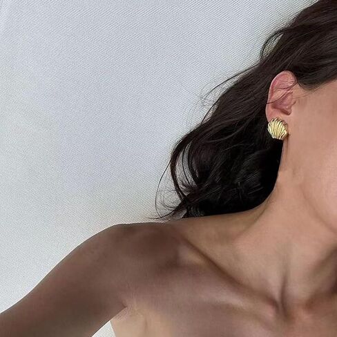 Gold Shell Earrings for Women 14k Gold Starfish Stud Earrings Big Pearl Seashell Earrings Beach Summer Beach Jewelry Gift for Girls Women in Saudi Arabia
