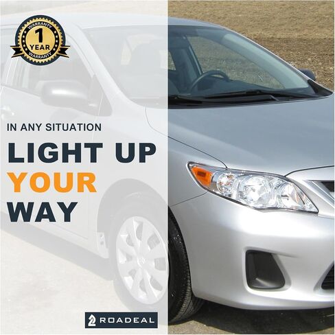 for 2009 2010 Toyota Corolla Headlight Assembly compatible with 09 10 Corolla Base/CE/LE/XLE Models North America Built Vehicle Clear Lens Chrome Housing Amber Reflector Left and Right in Saudi Arabia