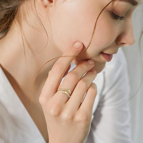 Gold Hug Ring for Her Women Yellow Gold Adjustable Hug Hand Rings Jewelry forChristmas Birthday Anniversary Valentine's Gifts for Girlfriend Wife Fiancée in Saudi Arabia