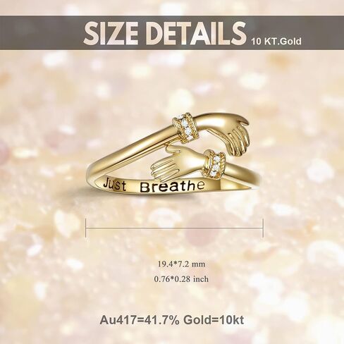 Gold Hug Ring for Her Women Yellow Gold Adjustable Hug Hand Rings Jewelry forChristmas Birthday Anniversary Valentine's Gifts for Girlfriend Wife Fiancée in Saudi Arabia