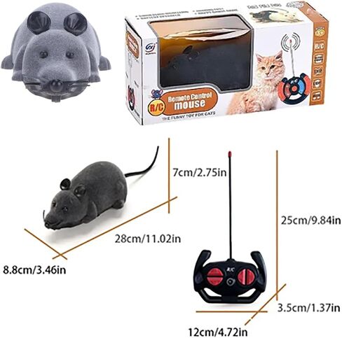 Remote Control Fake Rat Toy - Realistic Mouse Cat Toy Mice RC Toy Chasing Prank Joke Scary Trick Rats for Cat Funny Toy (Black) in Saudi Arabia