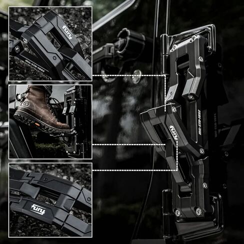 Maiker Door Hinge Step Aluminum Folding Foot Pedal Compatible with Jeep Wrangler 2007-2018 JK JKU, 2018-2020 JL JLU 1PC, Black in Saudi Arabia