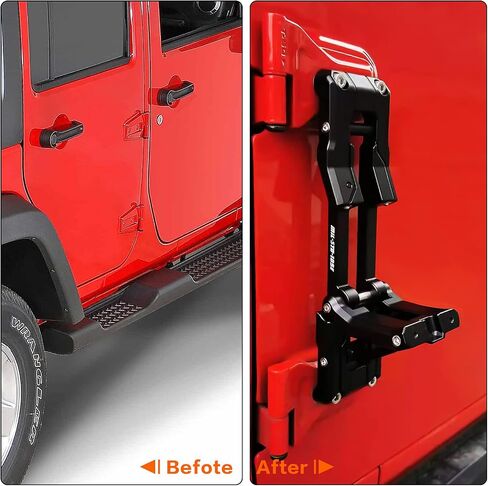 Maiker Door Hinge Step Aluminum Folding Foot Pedal Compatible with Jeep Wrangler 2007-2018 JK JKU, 2018-2020 JL JLU 1PC, Black in Saudi Arabia