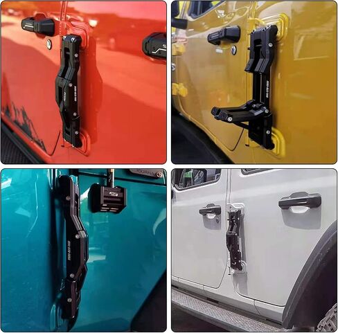 Maiker Door Hinge Step Aluminum Folding Foot Pedal Compatible with Jeep Wrangler 2007-2018 JK JKU, 2018-2020 JL JLU 1PC, Black in Saudi Arabia