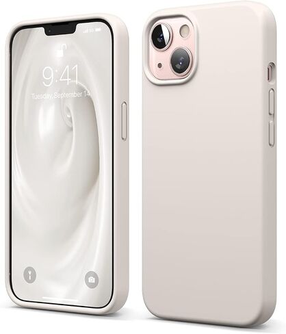 Elago متوافق مع حافظة iPhone 13، حافظة من السيليكون السائل، غطاء واقي لكاميرا كامل الشاشة، مقاوم للصدمات، حافظة هاتف نحيفة، بطانة ناعمة من الألياف الدقيقة مضادة للخدش، 6.1 بوصة (حجري) in Kuwait