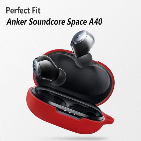 حافظة سيليكون Geiomoo متوافقة مع Anker Soundcore Space A40، غطاء واقي مزود بحلقة تسلق (أخضر مضيء) in Kuwait