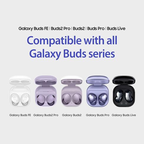 araree Bean Soft and Flexible Shockproof Silicone Cover for Samsung Galaxy Buds FE Case (2023) / Galaxy Buds 2 Pro (2022) / Galaxy Buds 2 / Buds Pro (2021) / Buds Live (2020) with Keychain (Black) in Saudi Arabia