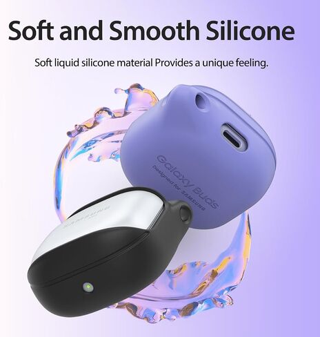 araree Bean Soft and Flexible Shockproof Silicone Cover for Samsung Galaxy Buds FE Case (2023) / Galaxy Buds 2 Pro (2022) / Galaxy Buds 2 / Buds Pro (2021) / Buds Live (2020) with Keychain (Black) in Saudi Arabia