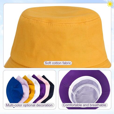 14 حزمة من القطن قبعة دلو السائبة قابلة للطي Packable متعددة الألوان قبعة الصيد قبعة السفر دلو قبعة الشاطئ قبعة للنساء الرجال السفر في الهواء الطلق عطلة in Kuwait