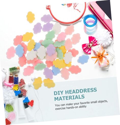 EXCEART 50pcs DIY Material DIY Craft Making Ornament DIY Patches Craft Decoration Cake Accessories Hat Supplies Head Band DIY Phone Shell Decors Resin Cake Supplies Cell Phone in Saudi Arabia