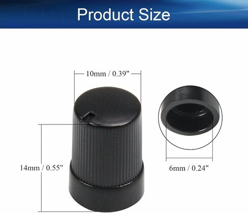 Heyiarbeit 30Pcs Rotary Electronic Control Potentiometer Knob 6mm Shaft Hole Diameter 10x14mm Cap Adjustable for Volume Control Knob Audio knob Guitar Knob Switch Knob Black in Saudi Arabia