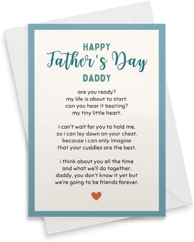 Happy Fathers Day from Bump greeting card, Fathers Day Daddy to be bump, New Dad to be, Pregnancy Announcement [00873] in Saudi Arabia