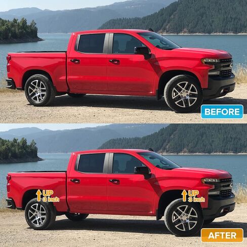 BDFHYK 3" Front and 3" Rear Leveling Lift Kits Compatible with Chevrolet Silverado 1500 & GMC Sierra 1500, Suspension Lift Kit Set for 2007-2019 Silverado 1500 2WD 4WD, for GMC Sierra 1500 2WD 4WD in Saudi Arabia