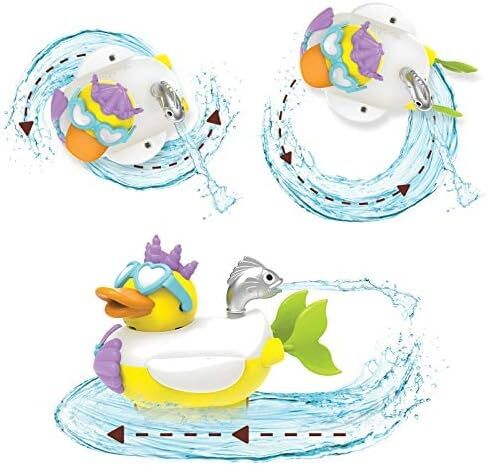 لعبة حمام حورية البحر من يوكيدو جيت داك مع مسدس مياه يعمل بالطاقة - التطور الحسي ومتعة وقت الاستحمام للأطفال - لعبة حمام تعمل بالبطارية مع 15 قطعة - للأعمار من عامين فما فوق in Kuwait