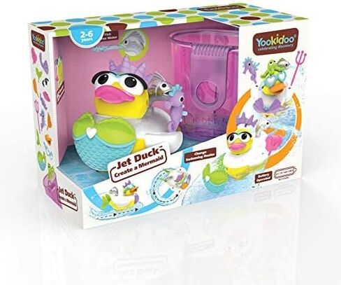 لعبة حمام حورية البحر من يوكيدو جيت داك مع مسدس مياه يعمل بالطاقة - التطور الحسي ومتعة وقت الاستحمام للأطفال - لعبة حمام تعمل بالبطارية مع 15 قطعة - للأعمار من عامين فما فوق in Kuwait