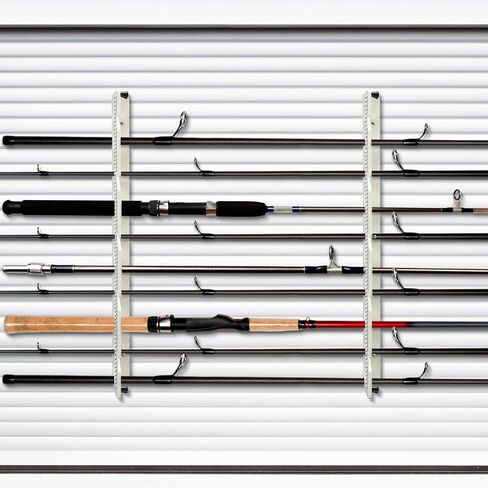 Fishing Rod Rack Fishing Pole Holders for Garage Wall or Ceiling Fishing Rod/Pole Rack Holder Storage Hook Holds up to 10 Fishing Rods Wall Mounted for Garage Cabin and Basement in Saudi Arabia