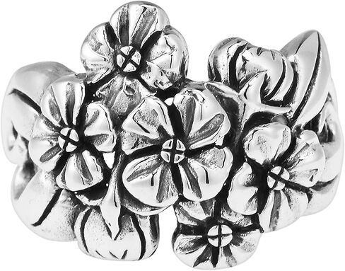 AeraVida Cluster Flower/Flowers Bouquet .925 Sterling Silver Ring in Saudi Arabia