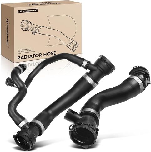 A-Premium Upper & Lower Radiator Coolant Hose Compatible with BMW E60 525i, 525xi, 530i, 530xi, 2006-2007 L6 3.0L, Automatic Transmission, 2-PC Set, Replace# 17127546064, 17127521778 in Saudi Arabia