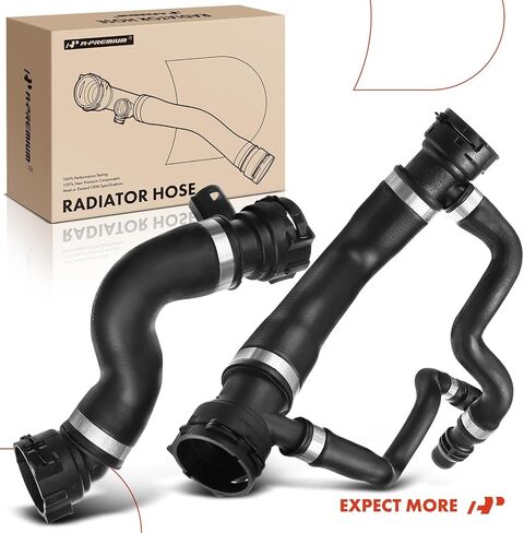 A-Premium Upper & Lower Radiator Coolant Hose Compatible with BMW E60 525i, 525xi, 530i, 530xi, 2006-2007 L6 3.0L, Automatic Transmission, 2-PC Set, Replace# 17127546064, 17127521778 in Saudi Arabia