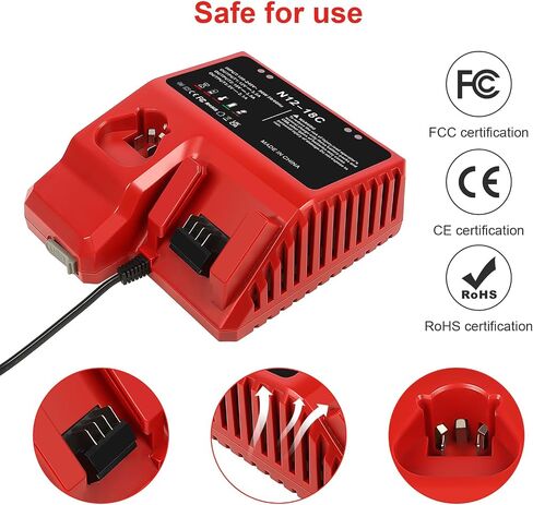 Replacement for Milwaukee 12V 18V Charger 48-11-2420 48-11-2440 48-11-1815 48-11-1820 48-11-1840 48-11-1850 48-11-2401 48-11-1890 Lithium Battery Charger in Saudi Arabia