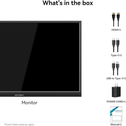 14" FHD Portable Monitor Kickstand, Laptop Monitor with IPS HDR 1920X1080 Eye Care Travel Monitor Screen USB Type C Monitor, Dual Speaker HDMI Type-C VESA for Laptop PC in Saudi Arabia
