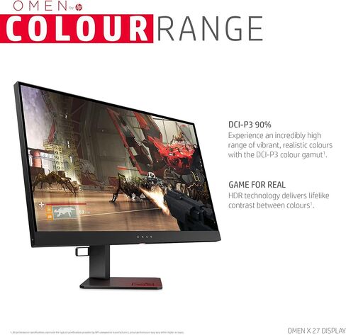 Omen X 27" 240 Hz 1ms Gaming Monitor, QHD 2560 x 1440p, AMD Radeon FreeSync 2 HDR, HDR, DCI P3, (6FN07AA) in Saudi Arabia