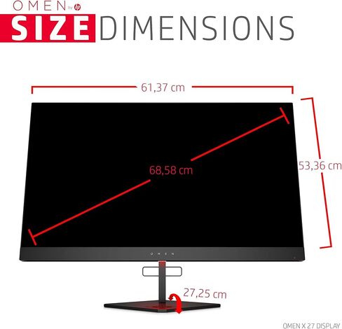 Omen X 27" 240 Hz 1ms Gaming Monitor, QHD 2560 x 1440p, AMD Radeon FreeSync 2 HDR, HDR, DCI P3, (6FN07AA) in Saudi Arabia