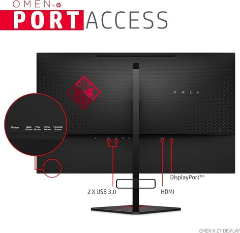 Omen X 27" 240 Hz 1ms Gaming Monitor, QHD 2560 x 1440p, AMD Radeon FreeSync 2 HDR, HDR, DCI P3, (6FN07AA) in Saudi Arabia