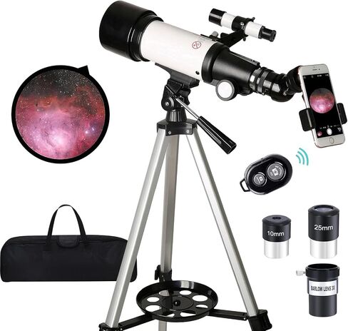 Telescope for Kids Adults Beginners,70mm Aperture 400mm Focal Length Premium Telescopio for Astronomy, Multi Coated Travel Refractor Telescopes with Wireless Remote,Astronomy Beginners Gifts in Saudi Arabia