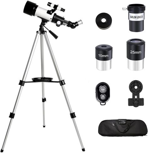 Telescope for Kids Adults Beginners,70mm Aperture 400mm Focal Length Premium Telescopio for Astronomy, Multi Coated Travel Refractor Telescopes with Wireless Remote,Astronomy Beginners Gifts in Saudi Arabia