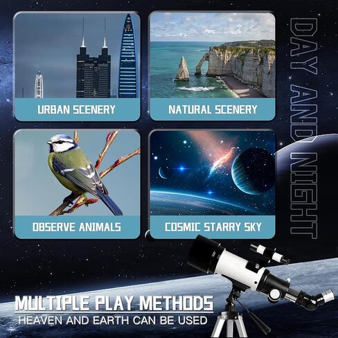Telescope for Kids Adults Beginners,70mm Aperture 400mm Focal Length Premium Telescopio for Astronomy, Multi Coated Travel Refractor Telescopes with Wireless Remote,Astronomy Beginners Gifts in Saudi Arabia