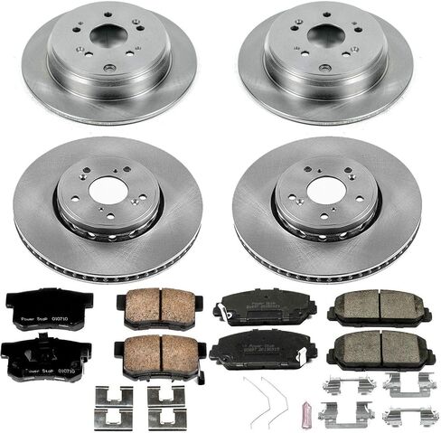 Power Stop KOE6939 Autospecialty Front and Rear Replacement Brake Kit-OE Brake Rotors & Ceramic Brake Pads For 2013 2014 2015 2016 2017 2018 Acura RDX in Saudi Arabia