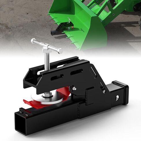 2024 New Upgraded Anti-Slip Clamp on Trailer Hitch, Clamp on Bucket Hitch 2" Ball Mount Receiver Adapter for Kubota Tractor Bucket, Black Bucket Trailer Hitch Attachment Accessories in Saudi Arabia