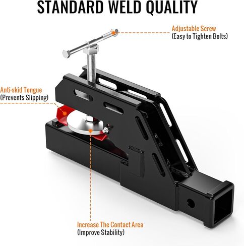 2024 New Upgraded Anti-Slip Clamp on Trailer Hitch, Clamp on Bucket Hitch 2" Ball Mount Receiver Adapter for Kubota Tractor Bucket, Black Bucket Trailer Hitch Attachment Accessories in Saudi Arabia