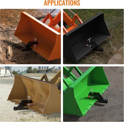2024 New Upgraded Anti-Slip Clamp on Trailer Hitch, Clamp on Bucket Hitch 2" Ball Mount Receiver Adapter for Kubota Tractor Bucket, Black Bucket Trailer Hitch Attachment Accessories in Saudi Arabia