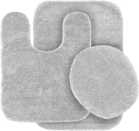 Mk Home LLC Collection 3 Piece Bathroom Rug Set Bath Rug, Contour Mat & Lid Cover Non-Slip with Rubber Backing Solid New (Hunter Green) in Saudi Arabia