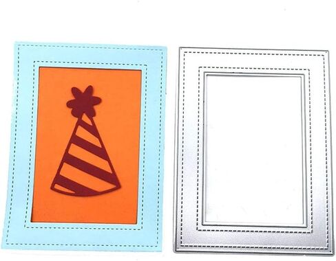 قوالب قطع معدنية بإطار مستطيل مقاس 3.7 × 4.8 بوصة من LZBRDY لصنع البطاقات وخلفية قصاصات القصاصات لآلات قطع القوالب in Kuwait