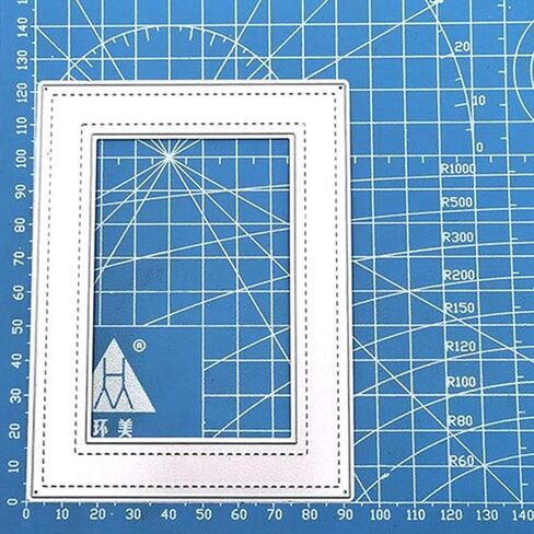 قوالب قطع معدنية بإطار مستطيل مقاس 3.7 × 4.8 بوصة من LZBRDY لصنع البطاقات وخلفية قصاصات القصاصات لآلات قطع القوالب in Kuwait